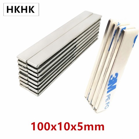 Strong Magnet Bar 100mm 100x10x5 mm Long Block Neodymium Permanent Magnets Adhesive Glue Tool Holder Industry Magnet Strip ► Photo 1/6