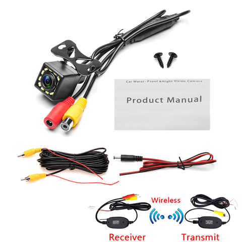 Wireless Universal Car Rear View Camera with 12 LED Back Reverse Camera RCA Night Vision Parking Assistance Cameras ► Photo 1/6