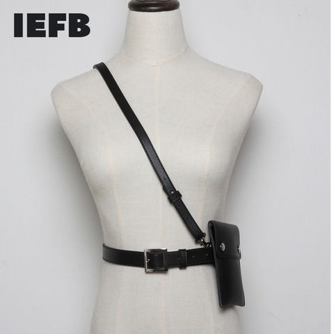 IEFB /Straps All Math Men And Women's Belt Mini- Packet 2022 autumn Fashion New Black PU Leather Belts Clothes Accessories 9Y116 ► Photo 1/6