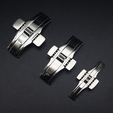 Stainless Steel Solid Metal Clasp For Tissot Watch Accessories Double Push Button Fold Watch Buckle Butterfly Deployment Clasp ► Photo 1/6