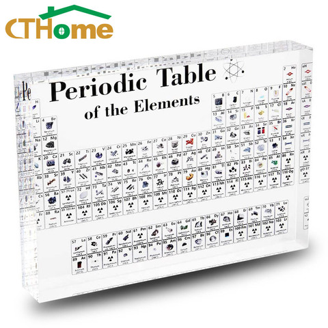 Acrylic Periodic Table Display With Real Elements Kids Teaching School Day Birthday Gifts Chemical Element Display Home Decor ► Photo 1/6