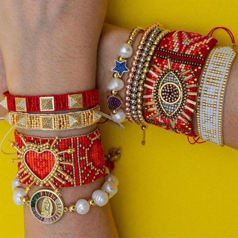 Go2boho Miyuki Bracelet Handmade Friends Gift Turkish Eye Bracelets For Women Jewelry Heart Jewellery Wrap Pulseras Femme 2022 ► Photo 1/5