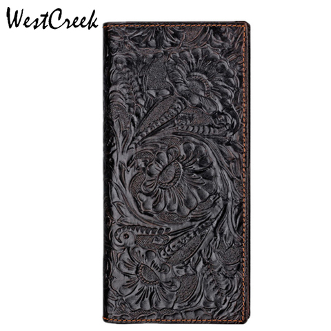 WESTCREEK Unique Design Rich Flowers pattern Print Vintage Genuine Leather Men Wallet Wholesale by GMW005 ► Photo 1/6