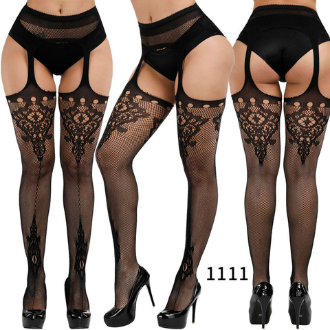 New Arrival Solid Stockings Women Sexy Thigh High Fishnet Nylon Long Socks Sex Belt Standard Over Knee Socks Sexy Lingerie W021 ► Photo 1/6