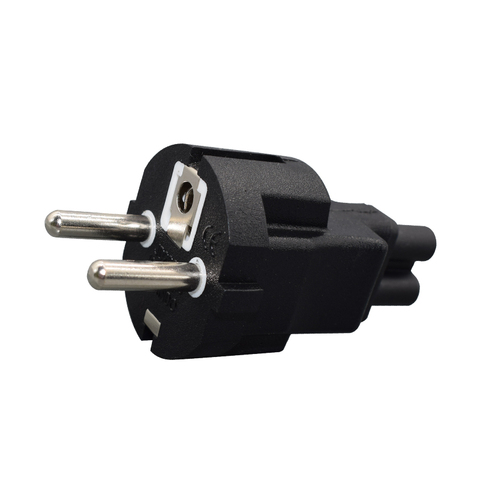 EU 4.8MM　Mains Power Cable plug adapter EU PLug to IEC320 C5 Clover Leaf adapter plug ► Photo 1/6