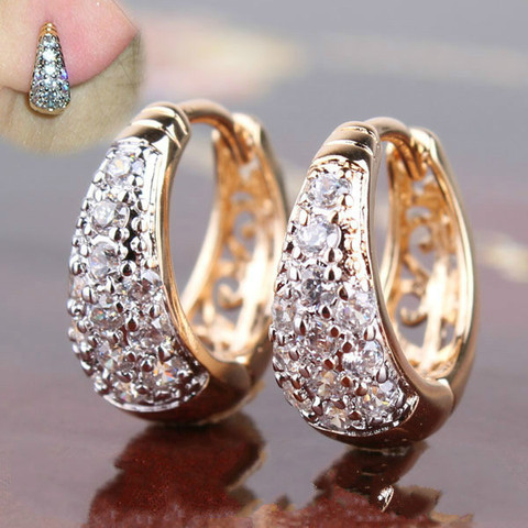 2022 Fashion New Gold-plated Inlaid Crystal Earrings Popular Popular and Beautiful Girl's Necessary Jewelry ► Photo 1/4