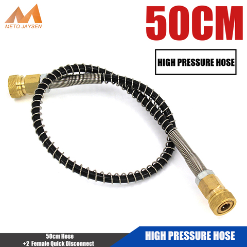 PCP Airforce Pneumatics Air Refilling Pump 50cm Long High Pressure Hose with Spring Wrapped M10x1 Male Thread Nylon Black Hose ► Photo 1/6