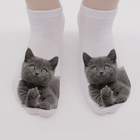 Funny Cat Sock 3D Cat Printed Anklet Socks Low Cut Sports Sock Cute Animals Socks Spring Autumn Home Floor Socks Girls Christmas ► Photo 1/6