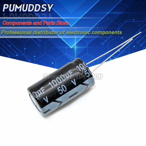 10PCS Higt quality 50V1000UF 13*25mm 1000UF 50V 13*25 Electrolytic capacitor ► Photo 1/1