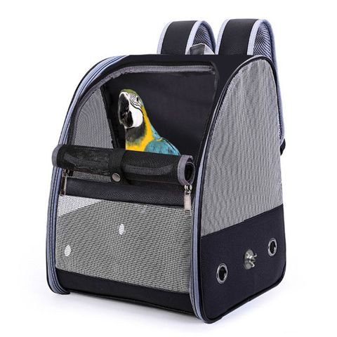 Bird Cage Breathable Carrier Backpack Foldable Lightweight Travel Multi Purpose PU Mesh Pet Parakeet Parrot Bag ► Photo 1/6