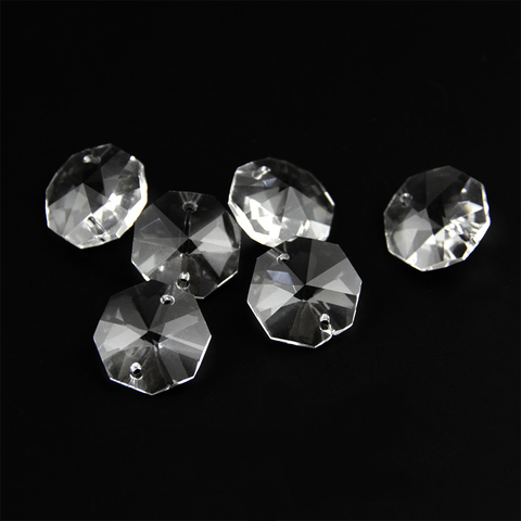 14mm Clear 200pcs Crystal Octagon Bead, K9 Crystal 2 holes, Diy Wedding & Home Ddecoration, Crystal Accessories Chandelier Parts ► Photo 1/6