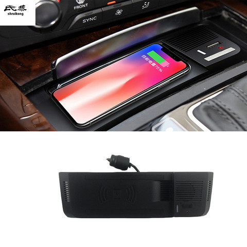 1set 15W fast car QI wireless charger charging phone holder for Audi A4 B8 2008-2016 A5 S5 / Q5 8R 2010-2017 / A4 allroad ► Photo 1/3