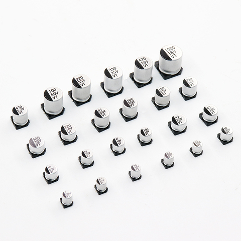 Free Shipping 10pcs  SMD 10V 16V 25V 35V 50V 100UF 220UF 150UF 220UF 330UF 470UF 1000UF SMD Aluminum  Electrolytic Capacitor ► Photo 1/4