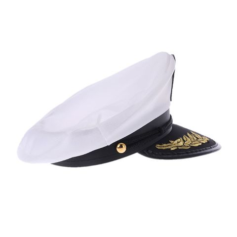 White Adult Yacht Boat Captain Navy Cap Costume Party Cosplay Dress Sailor Hat ► Photo 1/5