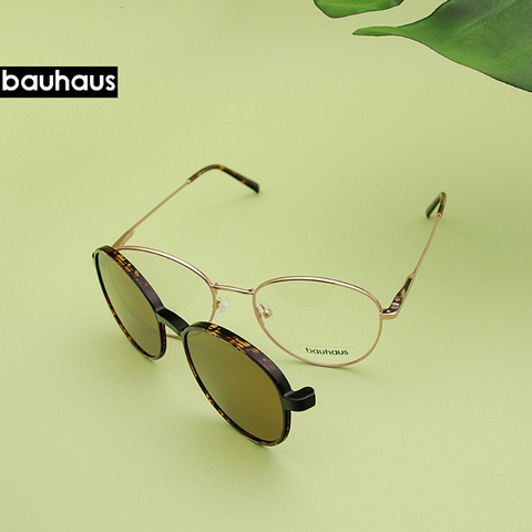 X103 BAUHAUS Magnet polarized women men sunglasses high quality Retro Round metal frames glasses fashion Brand sun glasses UV400 ► Photo 1/6