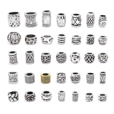 10pcs Round Spacer Tube Beads Charms Slider Big Hole Beads Spacer 3mm 4mm 5mm 6mm 8mm 10mm For Bracelet Jewelry Findings Making ► Photo 1/6