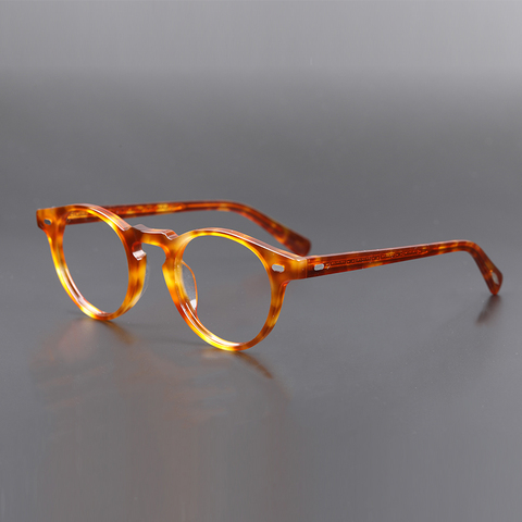 QOOLSUN Brand Round Vintage Acetate Eyeglasses Gregory Peck OV5186 Women Prescription Myopia Optical Frames  Computer Glasses ► Photo 1/6