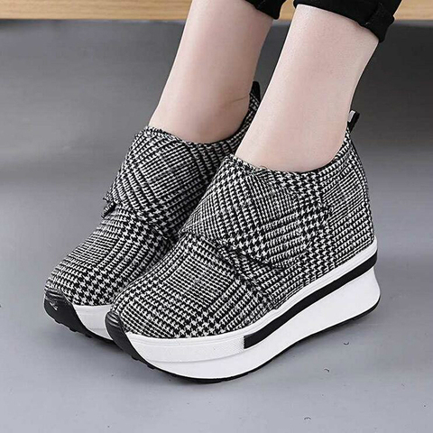 NEW Hidden Heel Women Casual Platform Shoes Woman Sneakers 2022 Canvas Slip on Shoes for Women Height Increasing Wedges Shoes W4 ► Photo 1/6