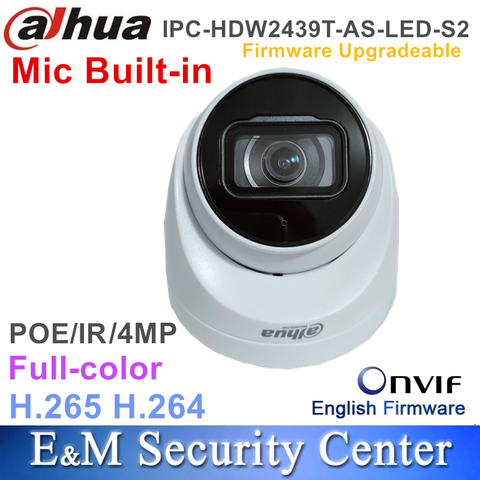Original dahua IP 4Mp IPC-HDW2439T-AS-LED-S2 replace IPC-HDW4433C-A Lite Full-color  Built-in Mic Dome Eyeball Network Camera ► Photo 1/1
