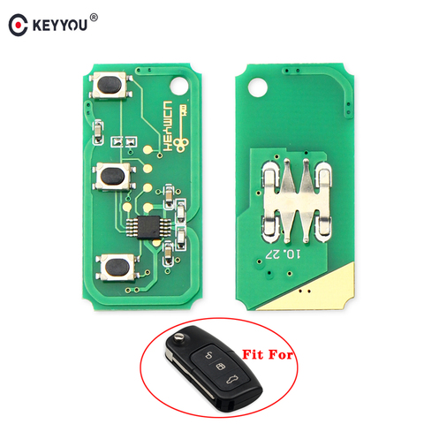 KEYYOU 433MHZ Car Alarm Remote Key Circuit Board Electronic for Ford Focus 2 3 mondeo Fiesta 3 Buttons ► Photo 1/6