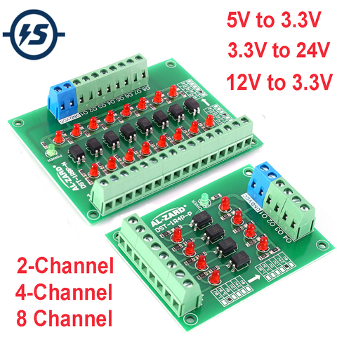 Optocoupler Isolator Photoelectric Isolation Module Level Voltage Converter PNP/NPN Output PLC Signal 3.3V to 24V 2 4 8 Channel ► Photo 1/6