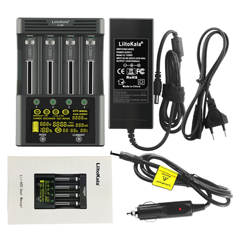 LiitoKala lii-500 lii-500S LCD 3.7V 1.2V 18650 26650 16340 14500 10440 18500 20700B 21700  Battery Charger with screen ► Photo 1/6
