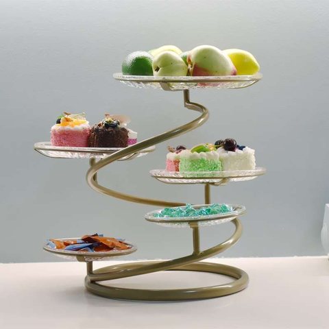 European style wrought iron multifunctional fruit cake rack, afternoon tea and snack tray storage rack CY50619 ► Photo 1/5