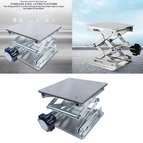 Stainless Steel Lifting Platform Stand Rack Scissor Lab Jack Adjustable Height Laboratory Lifting Platform Table Bench Lifter ► Photo 1/6