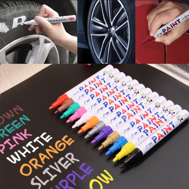 Colorful Marker Waterproof lasting White Markers tire tread rubber fabric  Paint metal face toyo Paint Marker Pen - AliExpress