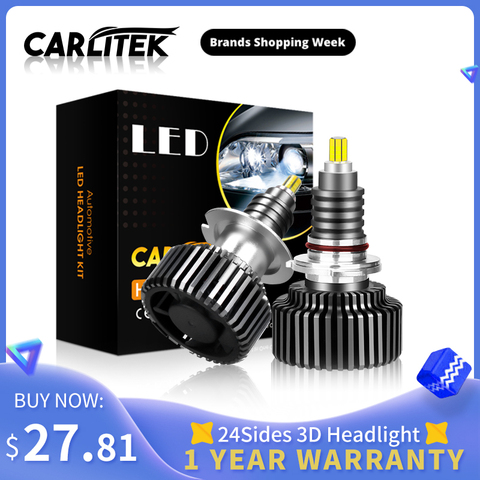 CARLitek 18000LM H11 led lamp 24 Sides 50W h7 12V Auto Light 72 PCS CSP Chips H8 9005 9006 HB4 HB3 LED car headlight H7 LED Bulb ► Photo 1/6