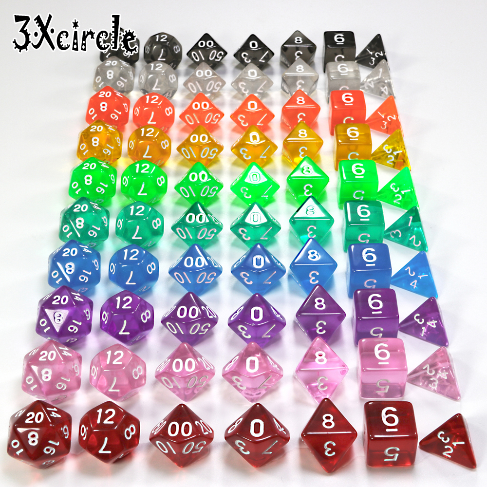 20 Sided Polyhedral Dice Lot 5 White Numbers RPG D&D d20 Translucent Purple 