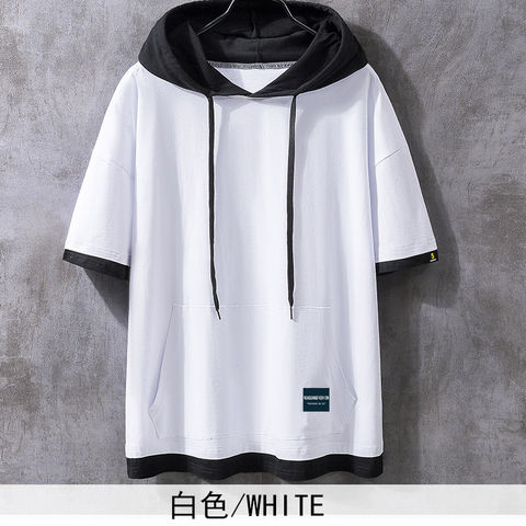 2022 Men Summer Half Sleeve T-shirt Casual Cotton Male Sport Loose Patchwork T-shirt Hoody Men High Street Men T-shirt ► Photo 1/6