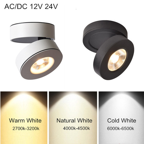AC/DC 12V 24V Foldable Surface Mounted LED Downlight 5W 7W 10W 12W LED Bulb 360 Angle Rotatable 3000K/4000K/6000K LED Spot Light ► Photo 1/6