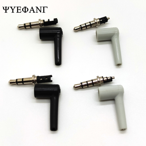 2pcs/lot 90 Degrees 3.5mm stereo headset plug jack 3 4 pole 3.5 Gold Plated Black Audio Plugs Jack Adaptor Connector ► Photo 1/5