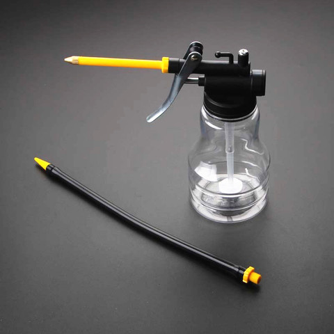 1PC Oil Can Oiler Pump High Pressure Transparent 250ML Portable Lubrication Machine Plastic Manual Oiling Gun Soft Copper Mouth ► Photo 1/6