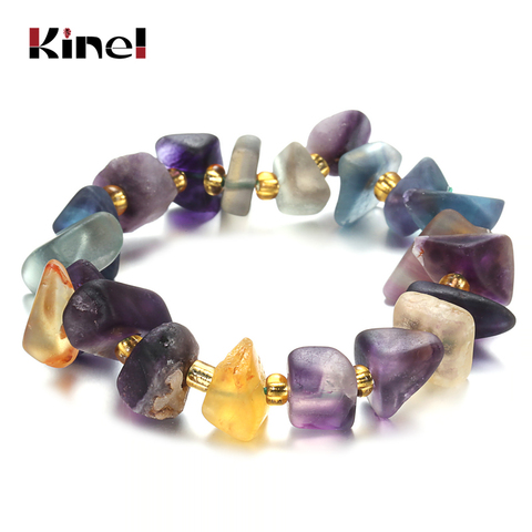 Kinel Colorful Natural Stone Geometry Beads Bracelet Sunstone Beaded Energy Yoga Bracelet Jewelry for Women Handmade Gifts ► Photo 1/6