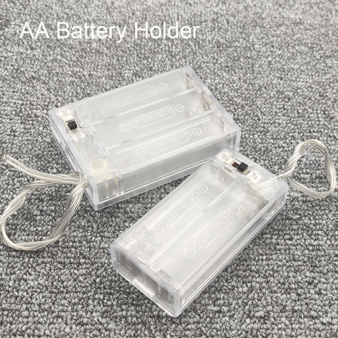 New AA Battery Box Case With Switch AA Battery Holder Battery Storage Case ON/OF Switch Transparent ► Photo 1/4