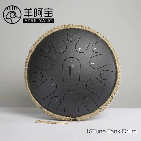 15 Tune Hand Pan Tank Drum 13 Inch Steel Tongue Drum Pad Tank Sticks Carrying Bag Free music sheet ► Photo 1/4