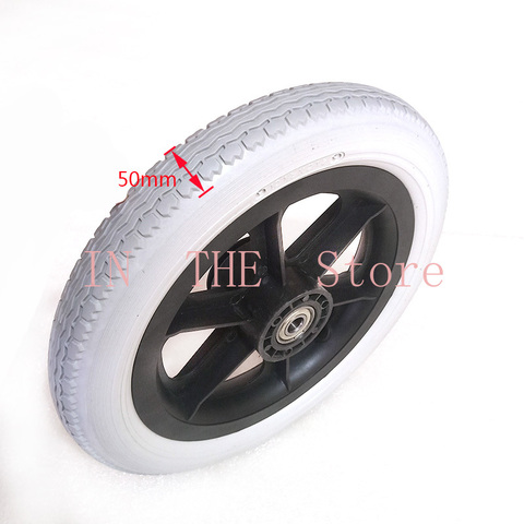 12 Inch PU Wheel Professional Wheelchair Rear Caster Replacement Part Tool 12 1/2x2 1/4 Solid Non Pneumatic Tire Wheel ► Photo 1/1