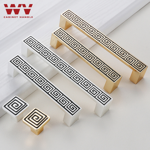 WV Classic Gold Silver Handle Nordic Modern Luxurious Handles Cabinet Wardrobe Door Knobs American Luxury Hardware Decoration ► Photo 1/6