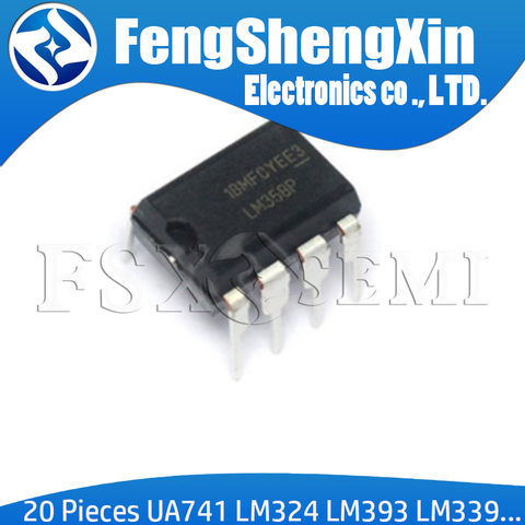 20pcs/lot New UA741 LM324 LM393 LM339 NE555 LM358 DIP LM358N LM324N LM339N LM393N NE555P UA741CN Amplifier Circuit ► Photo 1/3