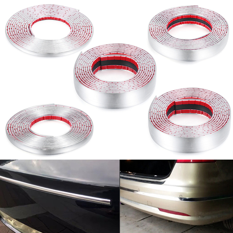 1PC Chrome Moulding Trim Car Door Protector Stickers Strip Anti-Collision Tape Door Edge Guard Plate Bright Sticker Auto Styling ► Photo 1/1