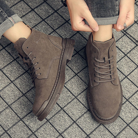 2022 Winter New Fashion Boots Male British Mid-Top Worker Boots Hight-Top Vintage Trendy Casual Wild Trendy Shoes ► Photo 1/6