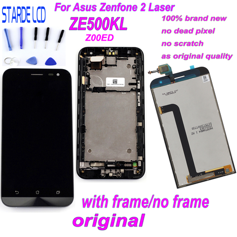 Starde 5.0'' LCD for Asus Zenfone 2 Laser ZE500KL Z00ED LCD Display Touch Screen Digitizer Assembly with Frame and Free Tools ► Photo 1/6
