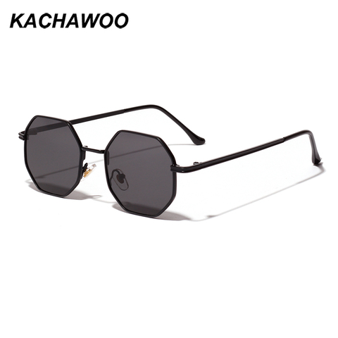 kachawoo Rectangle Eyeglasses Optical Men Metal Small Frame Glasses Frame  Women Unisex (gold with clear)