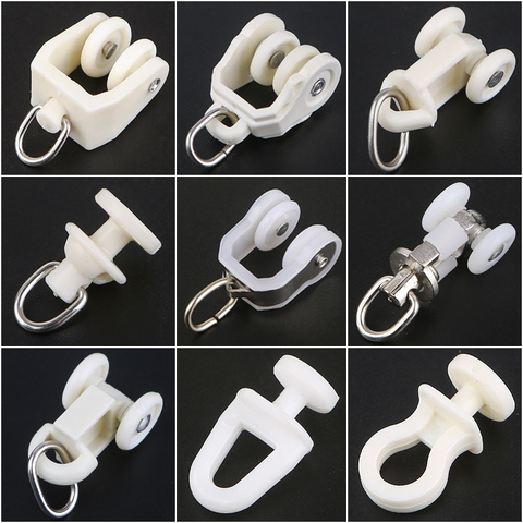 Alloy Plastic Curtain wheel rail Straight Curved track Rollers hanging curtains Hook ring Slider decorative Hardware accessories ► Photo 1/6