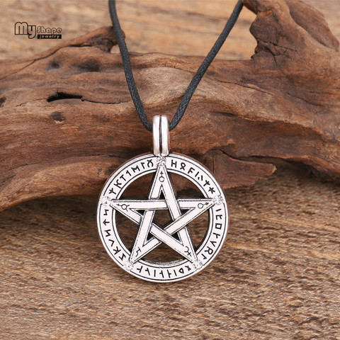 My Shape Pentacle Hebrew Charm Pentagram Pendant Statement Necklace Men Star Amulet Chain Talisman Cord Supernatural Necklaces ► Photo 1/6