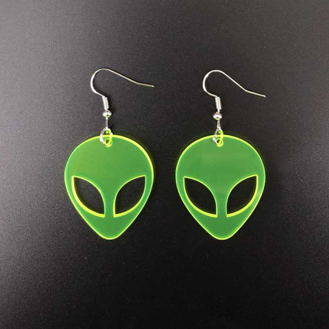 Transparent Fluorescent Green Scientific Exploration Alien Earrings Personal Internet Celebrity Vigorous Girl Acrylic Eardrop ► Photo 1/6