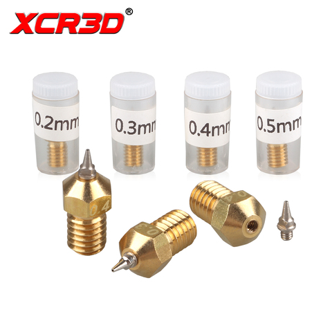 3D Printer Parts M6 V5 V6 Nozzle Airbrush Adapter Set 0.2/0.3/0.4/0.5mm Removable Stainless Steel Tips For E3D V6 Hotend 1.75mm ► Photo 1/6