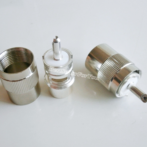 UHF Male PL259 SO239 SO-239 Connector Socket Solder Cup For RG58 RG142 RG223 RG400 LMR195 50-3 Cable Brass RF Coaxial Adapter ► Photo 1/4